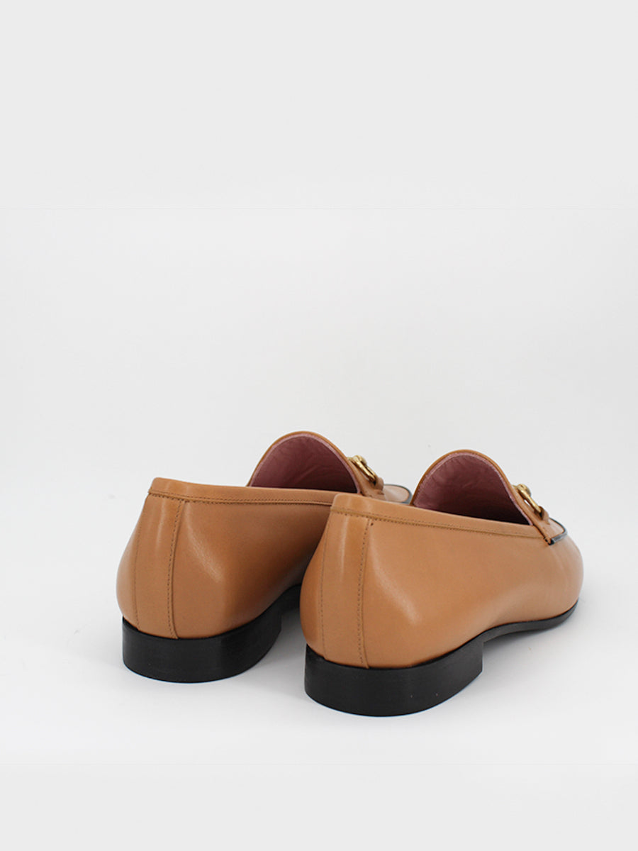 Mocasines Génova de piel coy color beige oscuro