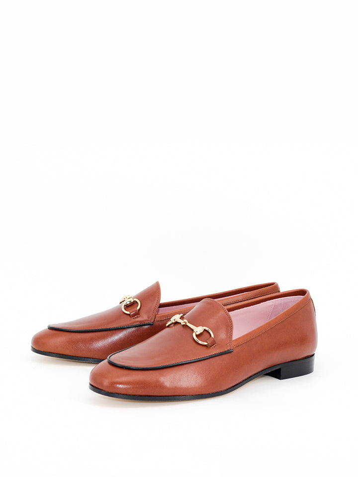 Genoa medium brown leather loafers