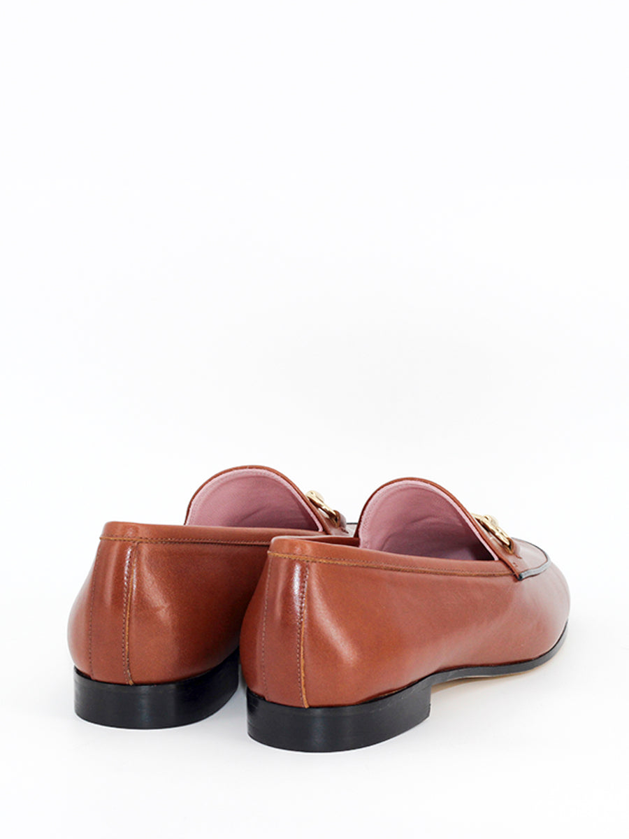 Genoa medium brown leather loafers