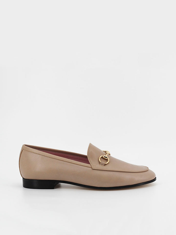 Genoa loafers in taupe colored coy leather