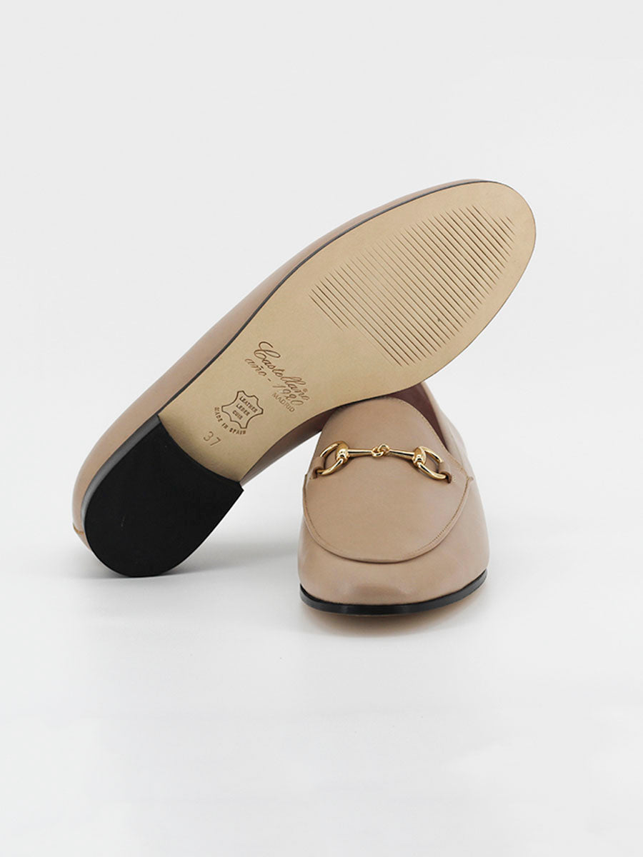 Genoa loafers in taupe colored coy leather