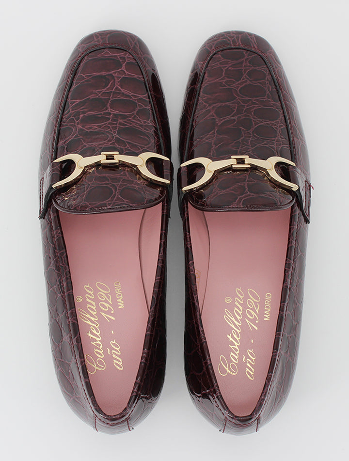 Giverny loafers in burgundy patent leather