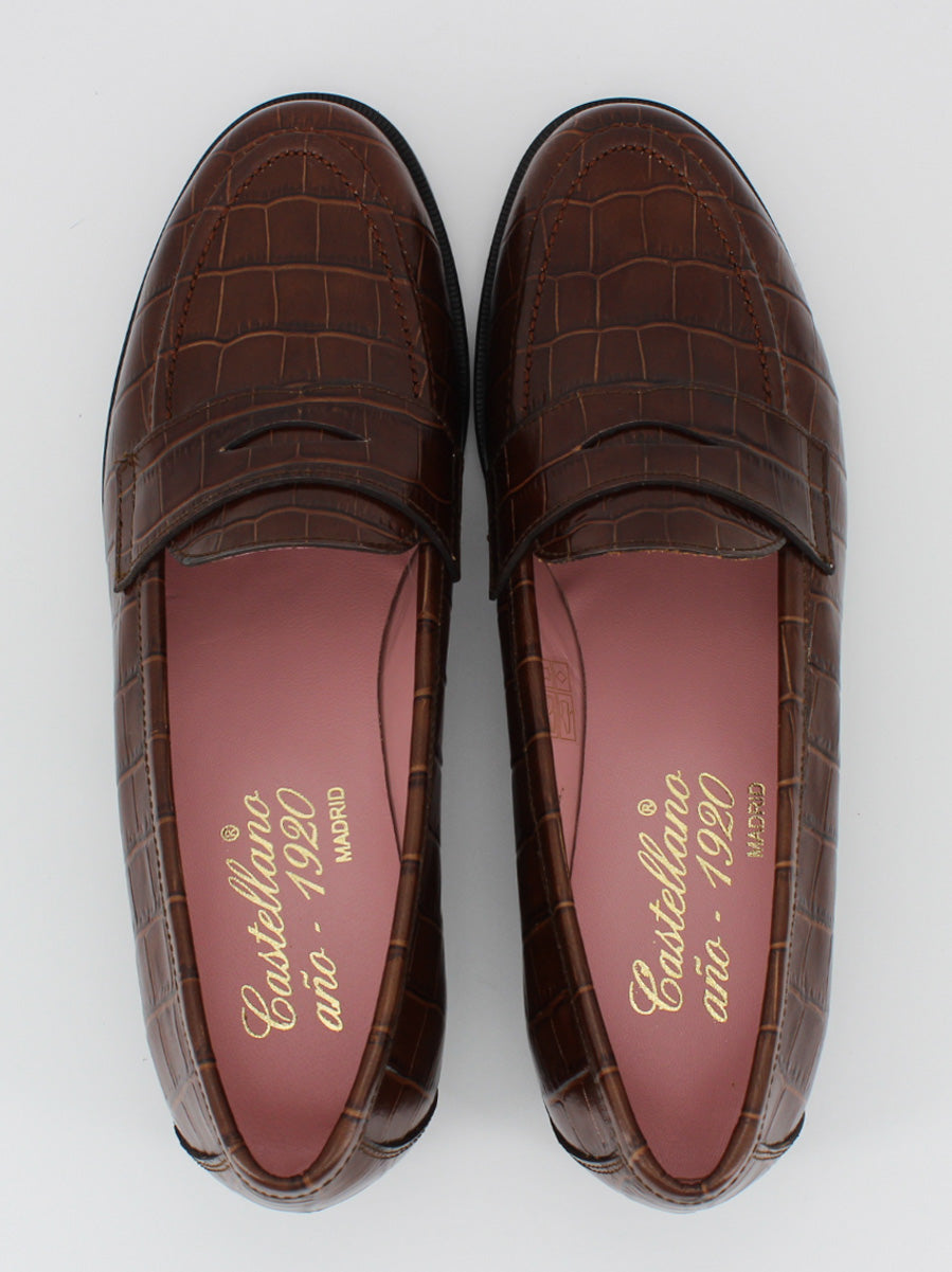 Mocasines modelo Mallorca piel coco marrón
