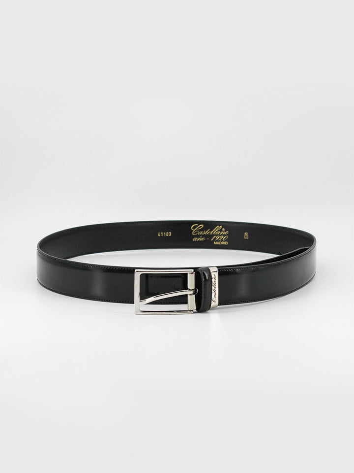 Black antique leather belt
