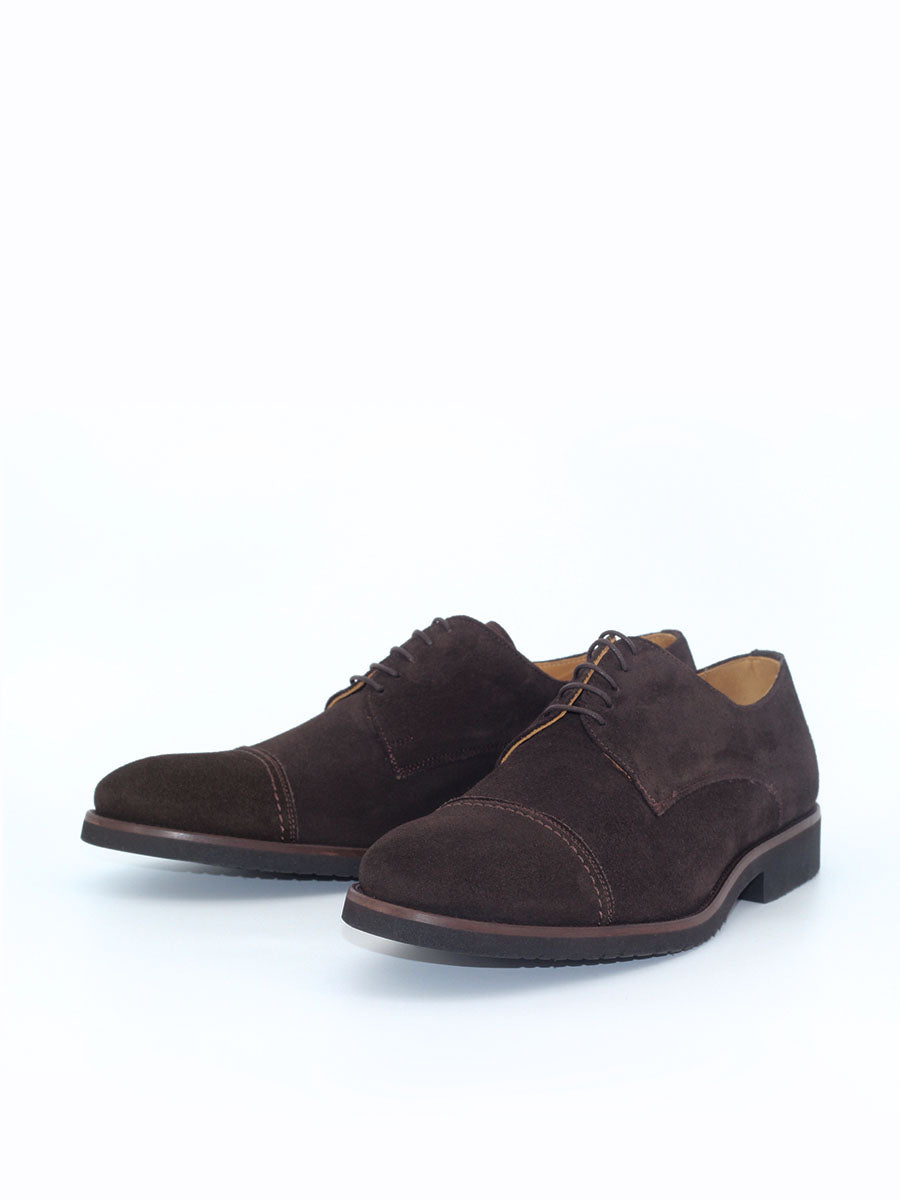 Miles men's brown suede leather lace-up shoes