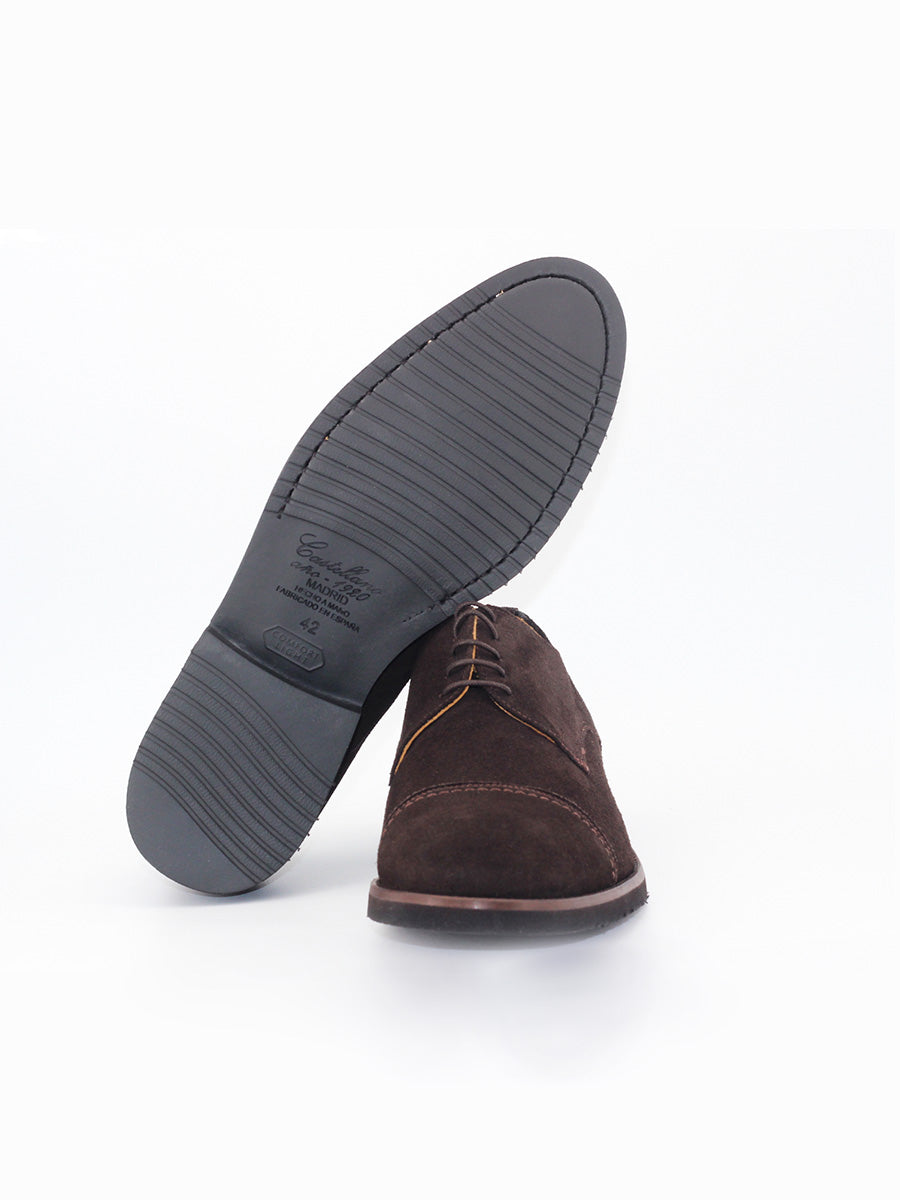 Zapatos de cordones hombre Miles piel ante color marrón