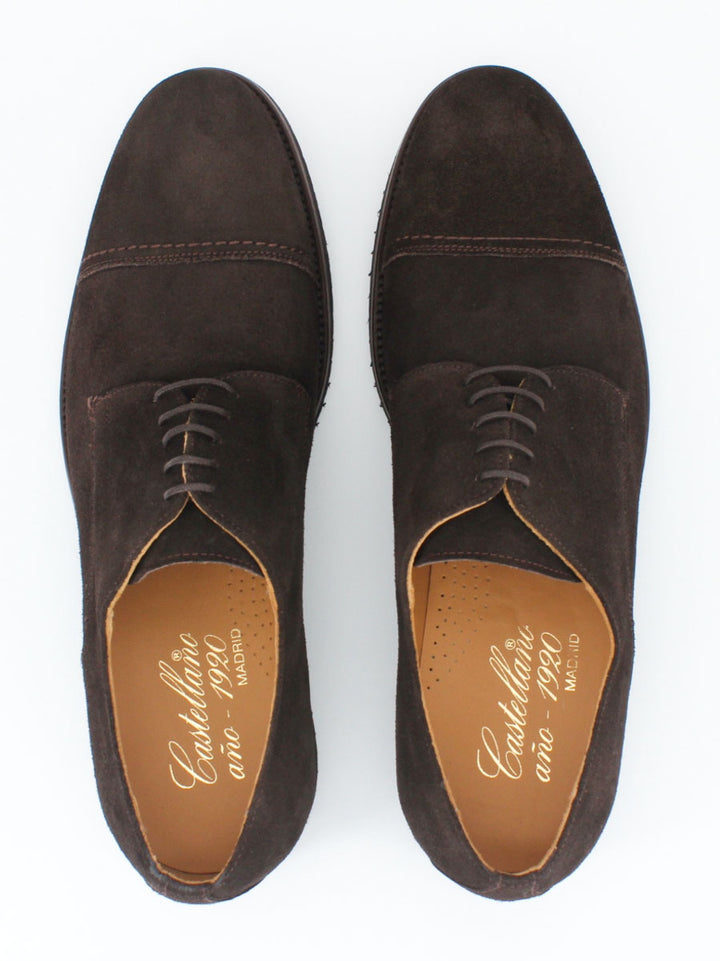 Miles men's brown suede leather lace-up shoes
