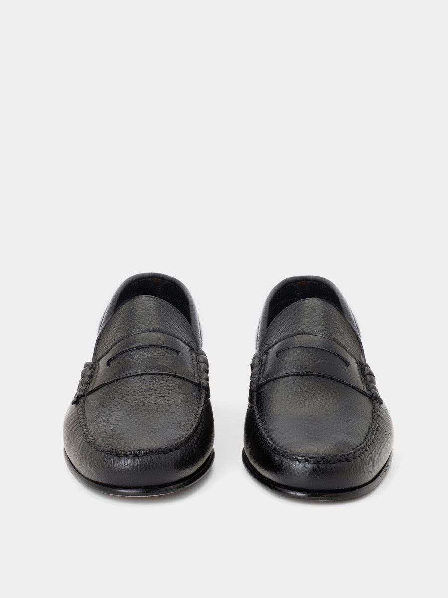 400 black deerskin loafers