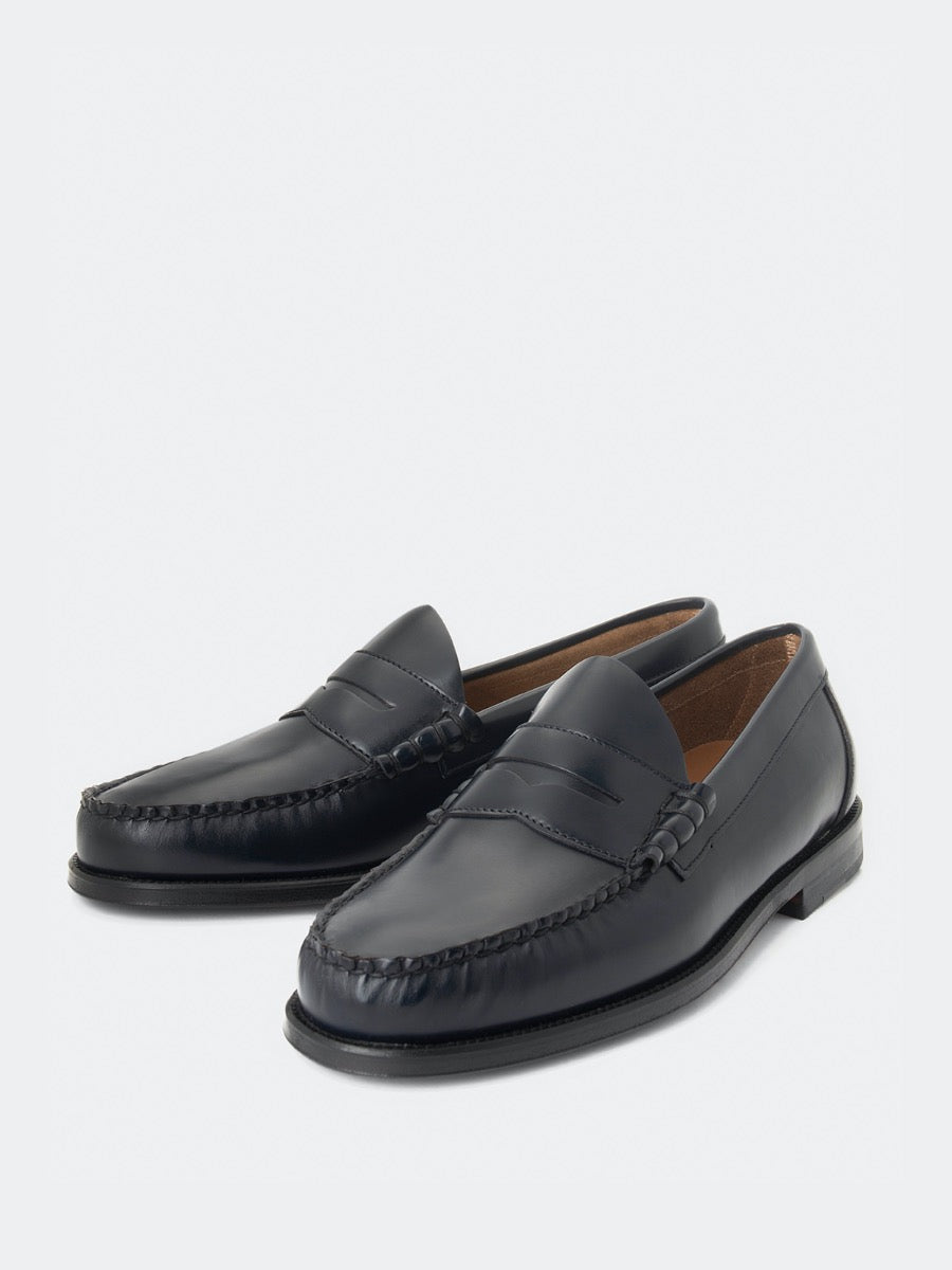 7900 antik navy leather loafers
