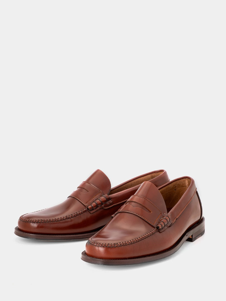800 loafers in red brown antik leather