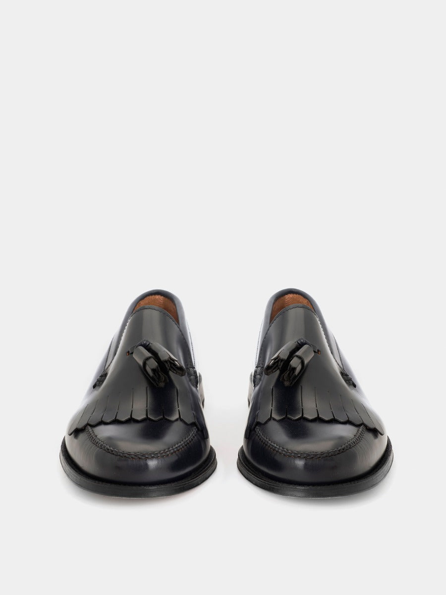 832 navy calf leather loafers