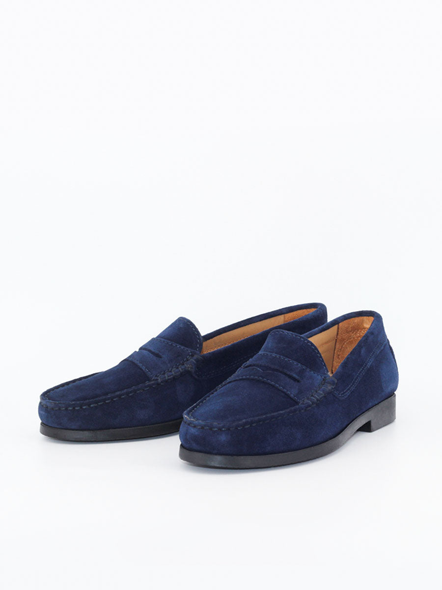 Mocasines de mujer 471 piel ante color azul marino – Castellano®