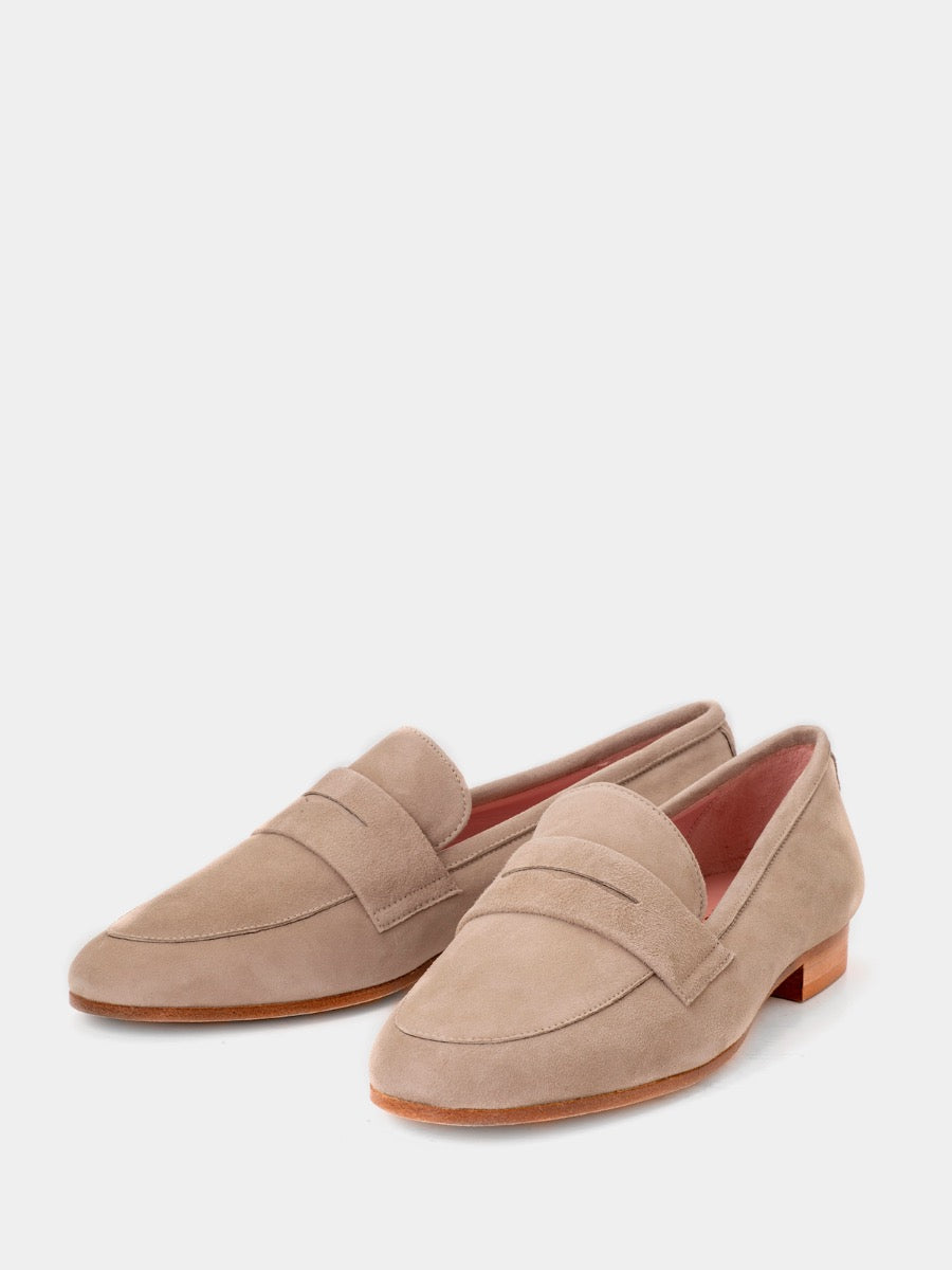 Pearl suede leather Cannes loafers