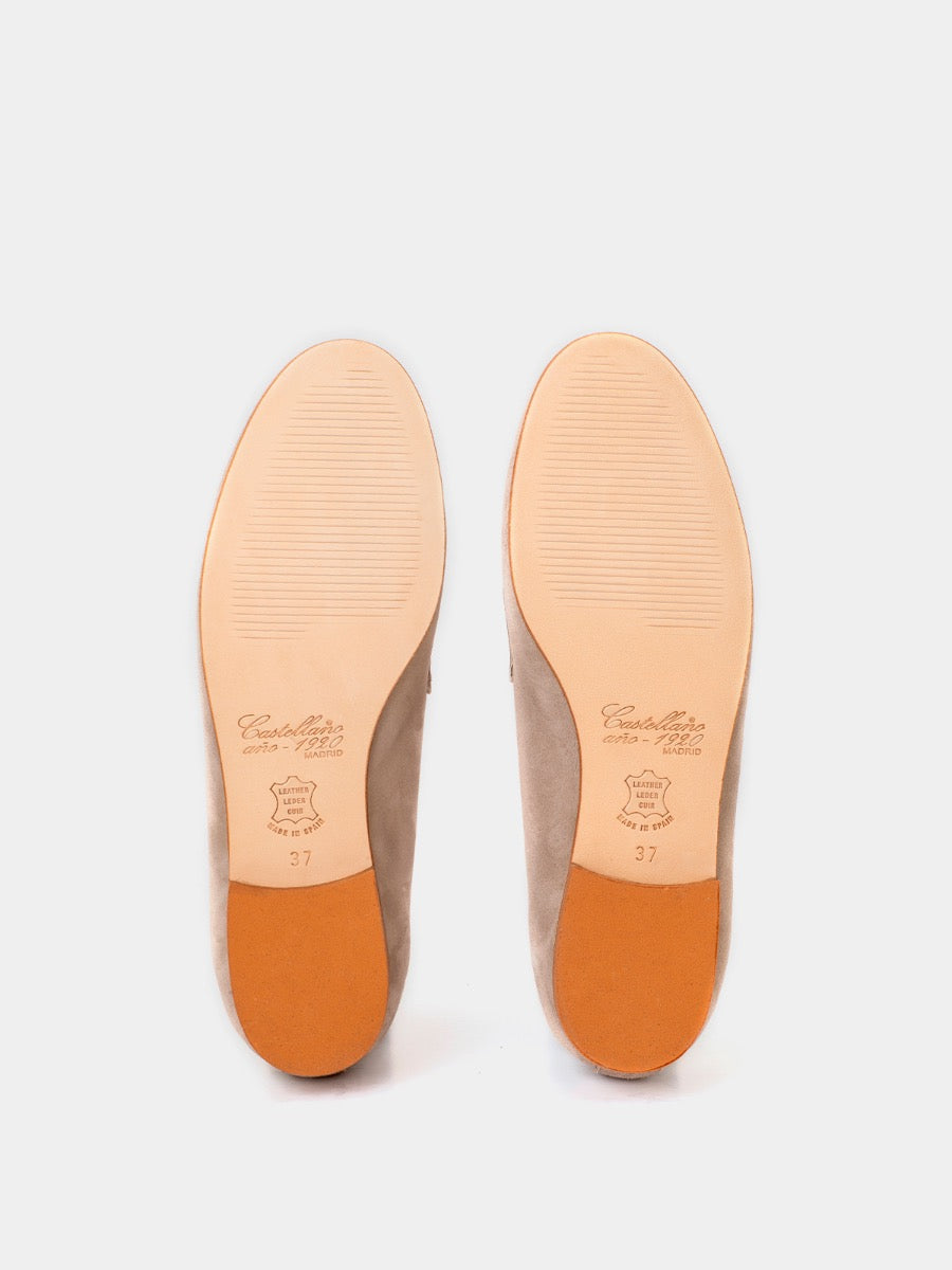 Mocasines Cannes de piel ante color perla