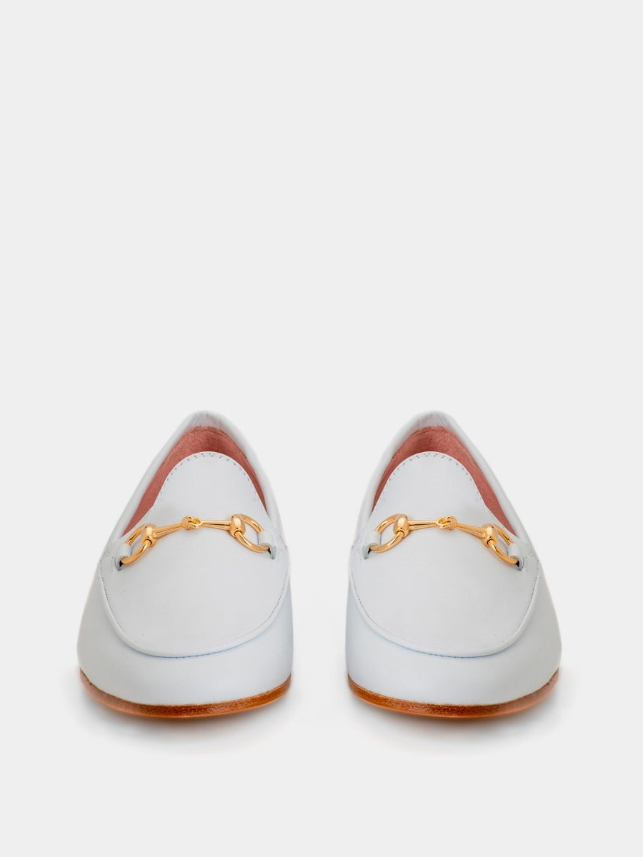 Genoa loafers in white coy leather