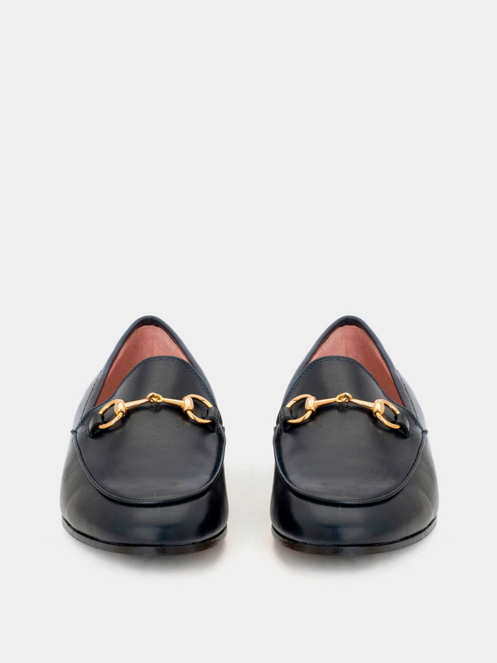 Genoa loafers in navy blue coy leather