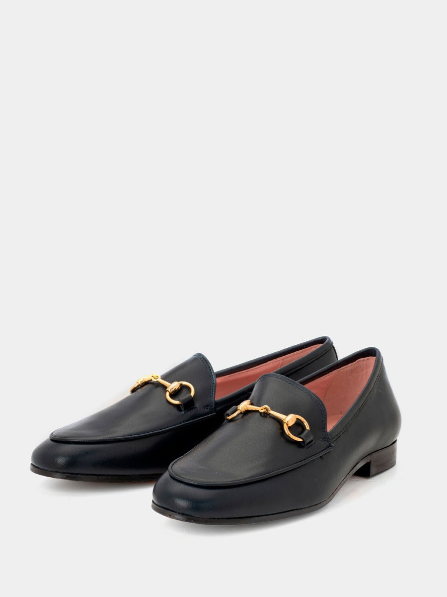 Genoa loafers in navy blue coy leather