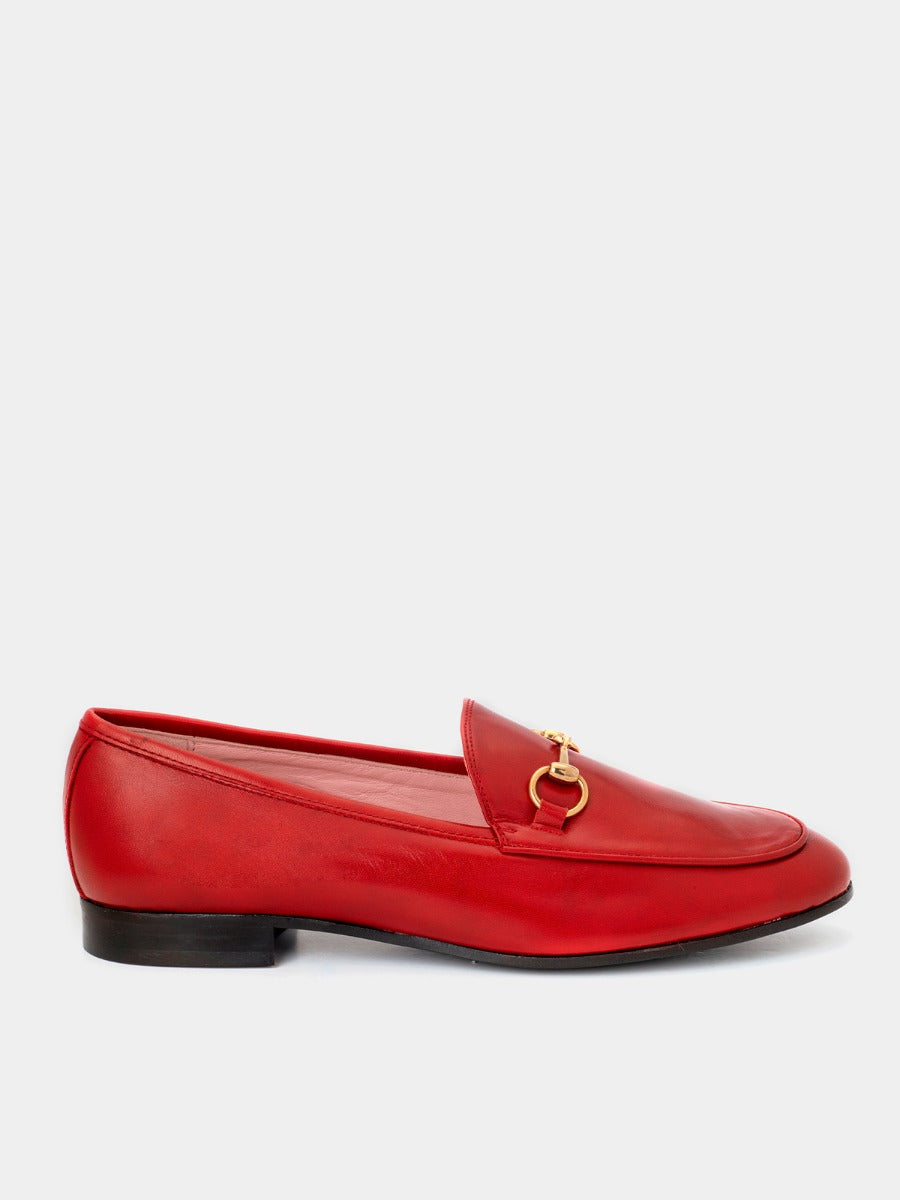 Genoa loafers in red coy leather