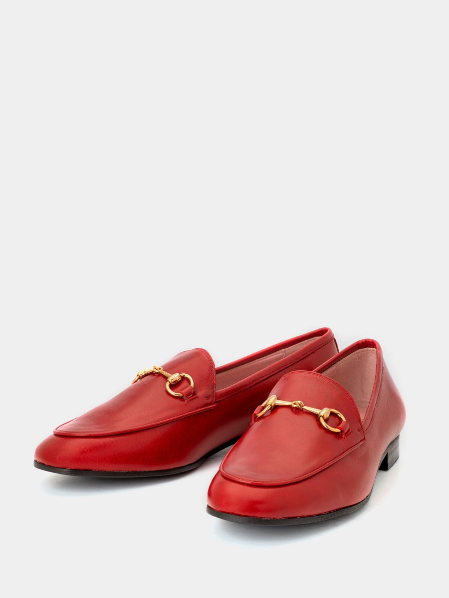Genoa loafers in red coy leather