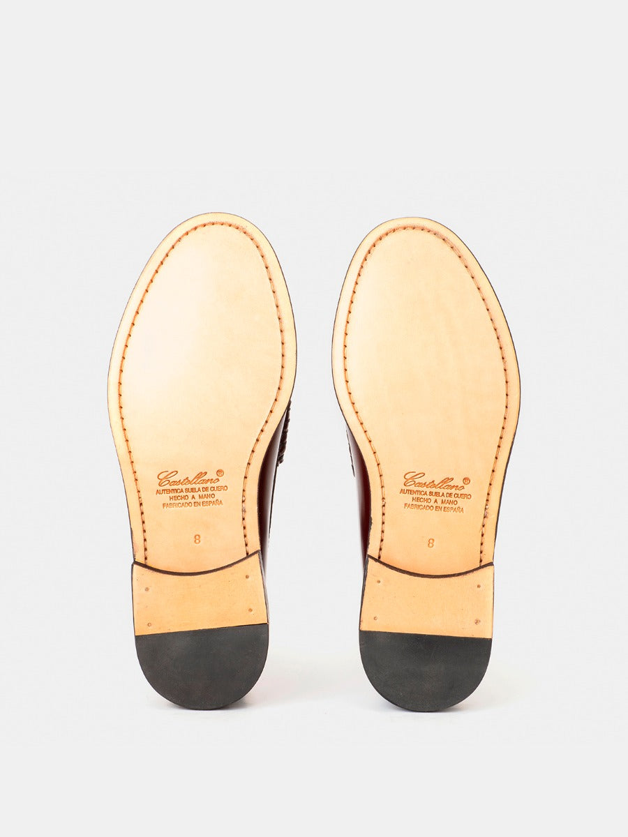 Mocasines L100 de piel calf color corinto