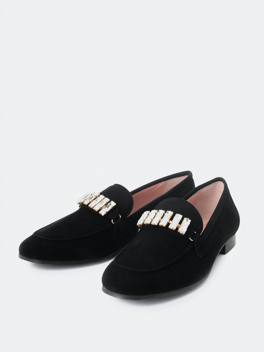 Sori loafers in black suede leather