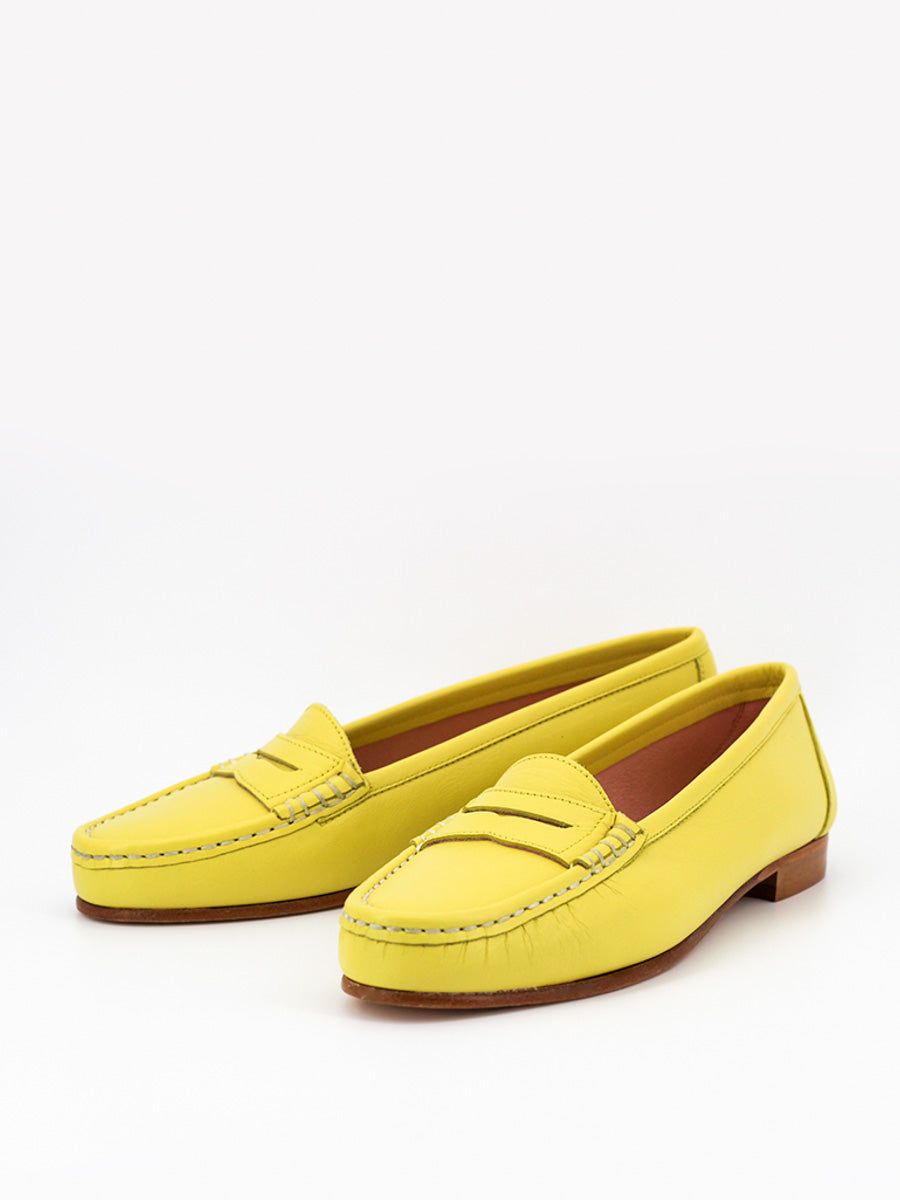 Roma women's yellow leather loafers Castellano®
