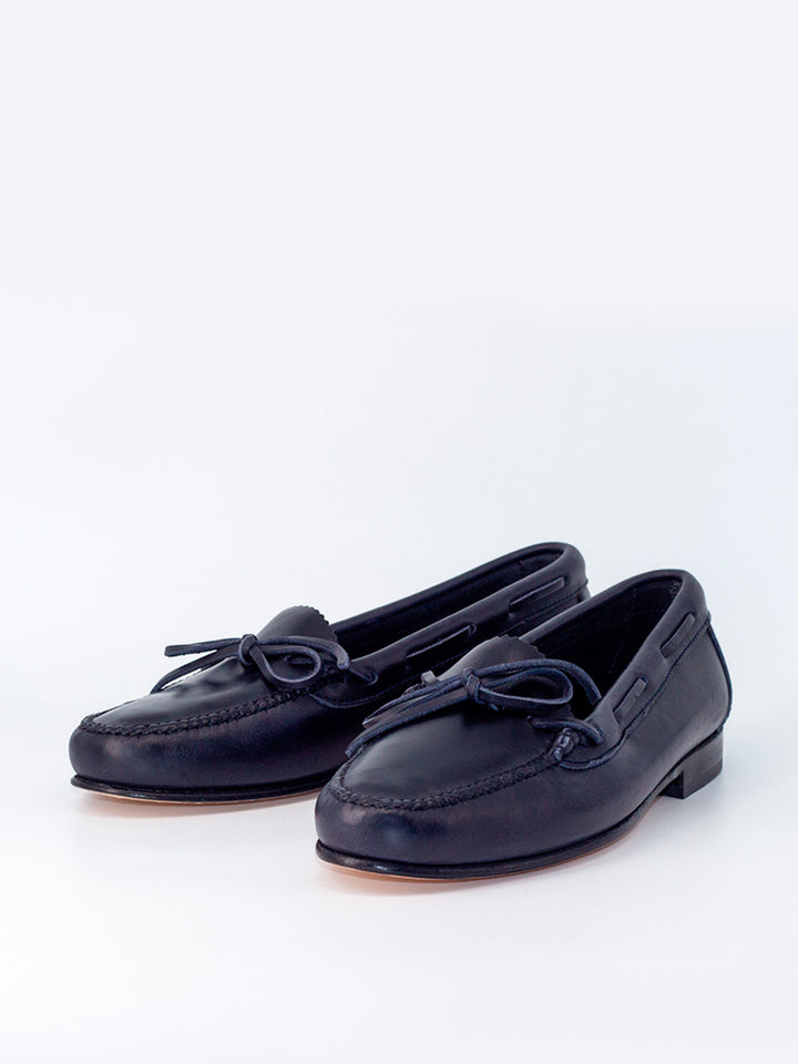 Sol 14 women's navy blue bow loafers