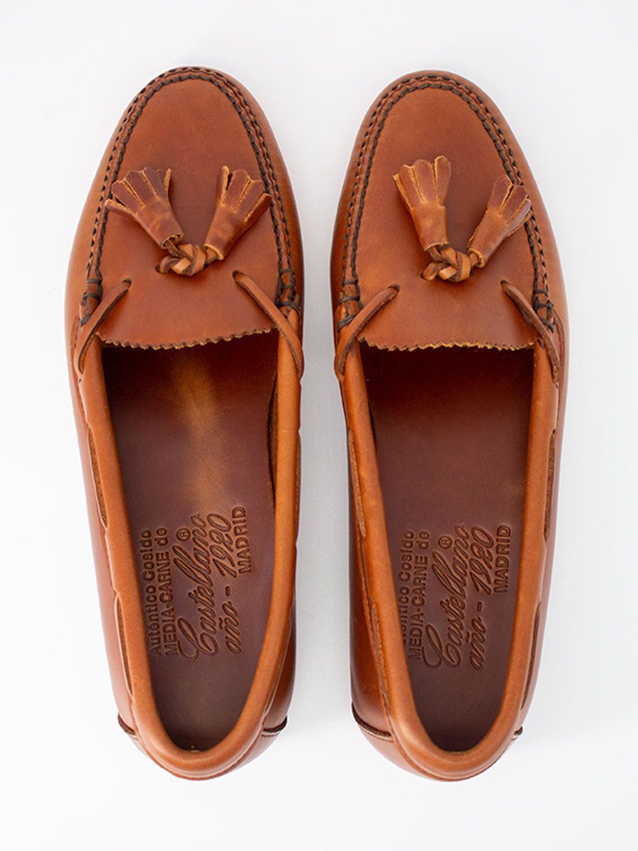 Sol 15 women's tassel loafers in leather color 