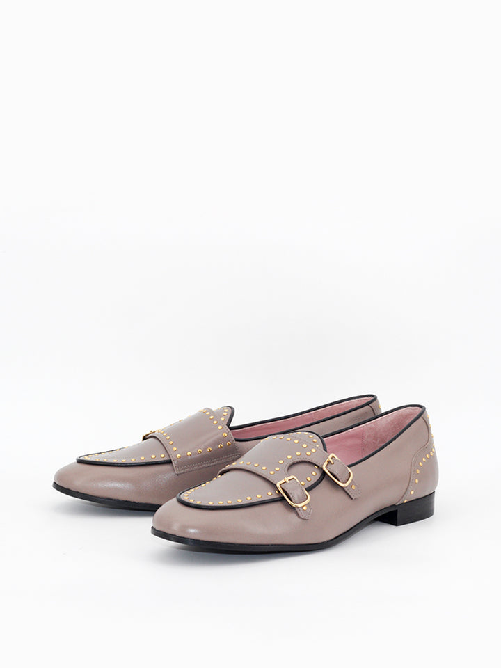 Stressa taupe studded loafers
