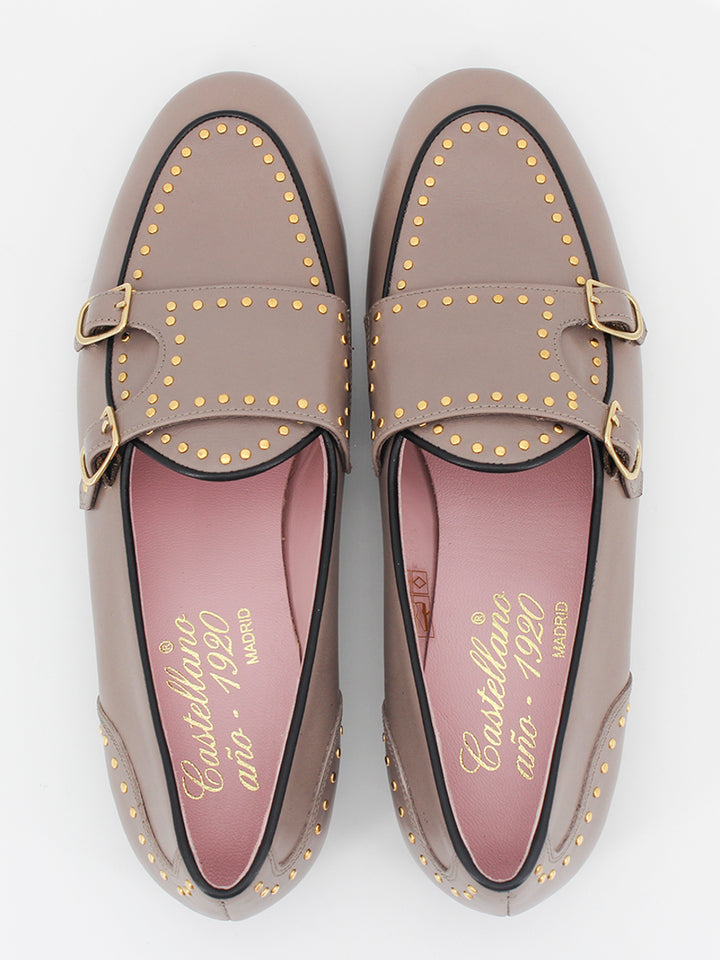 Stressa taupe studded loafers
