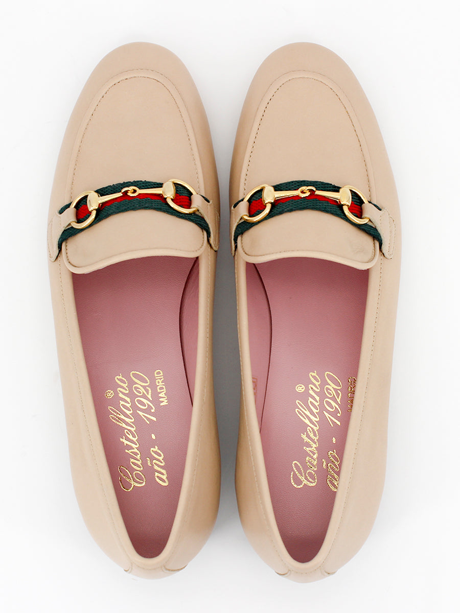 Taormina beige leather loafers