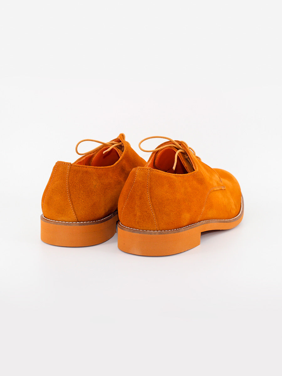 Zapatos de cordones hombre Tokio piel ante color camel