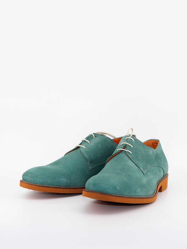 Tokio men's green suede leather lace-up shoes
