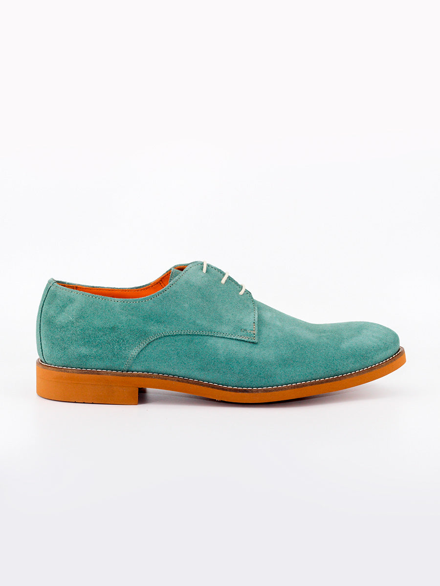 Tokio men's green suede leather lace-up shoes