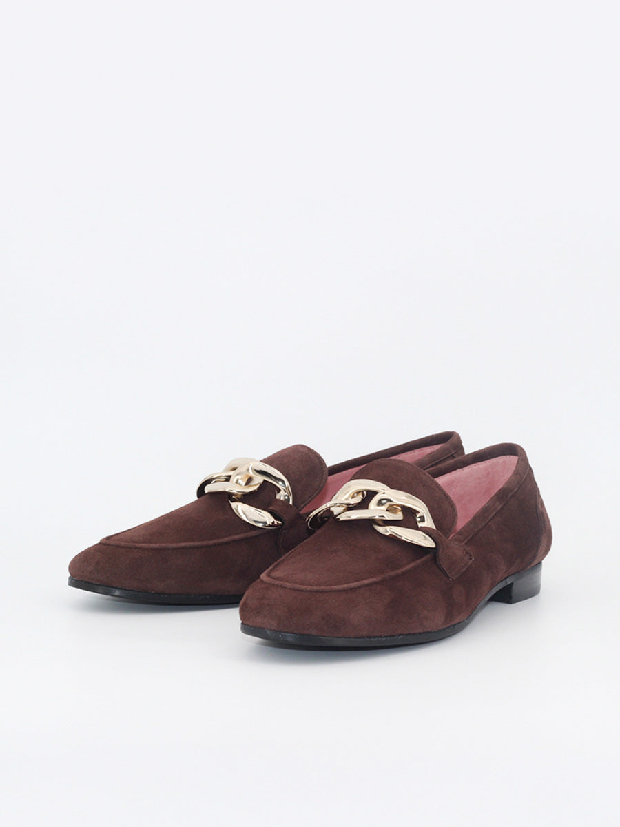 Trapani women's brown suede loafers
