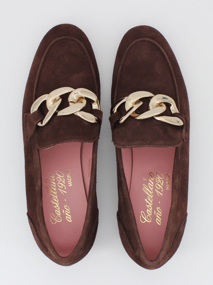 Trapani women's brown suede loafers