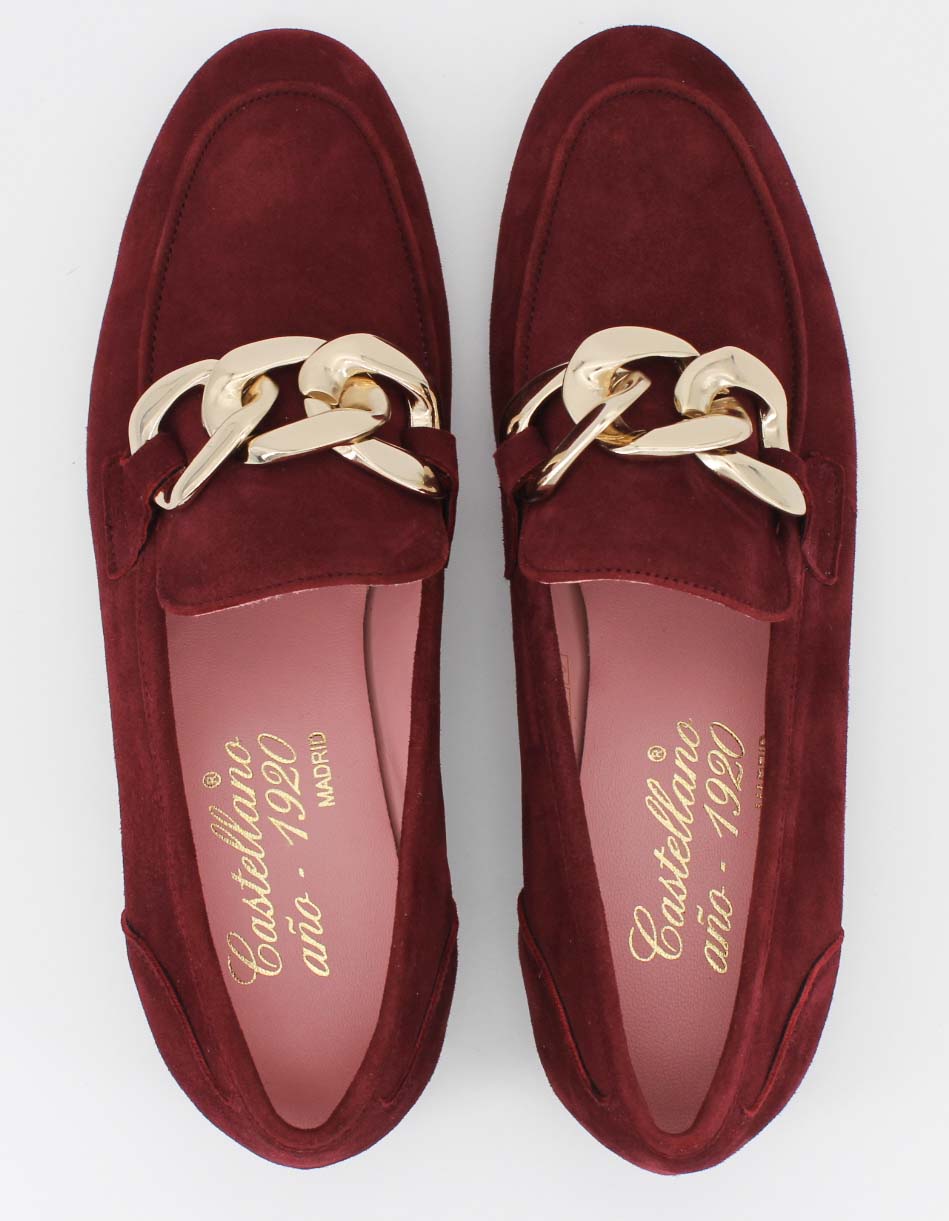 Trapani women's burgundy suede loafers