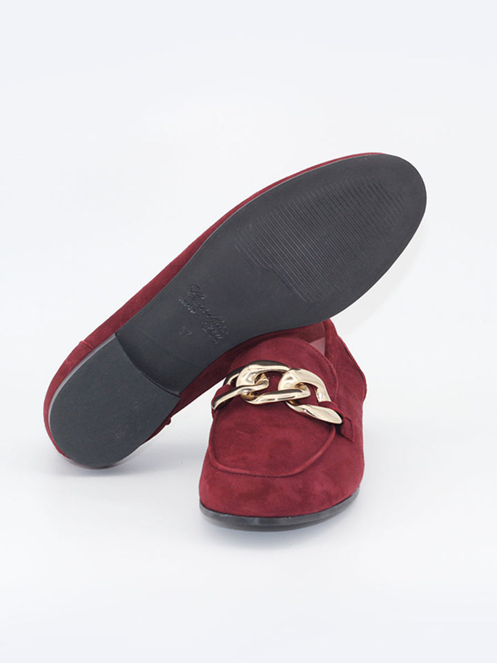 Trapani women's burgundy suede loafers