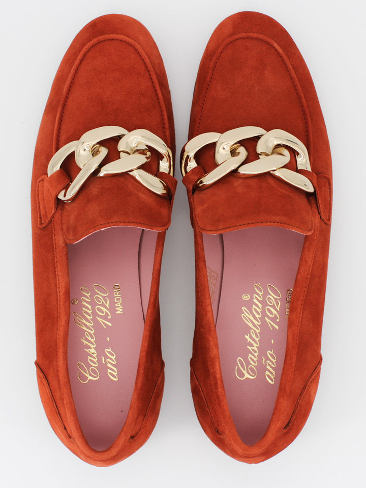 Trapani women's loafers in brick-colored suede