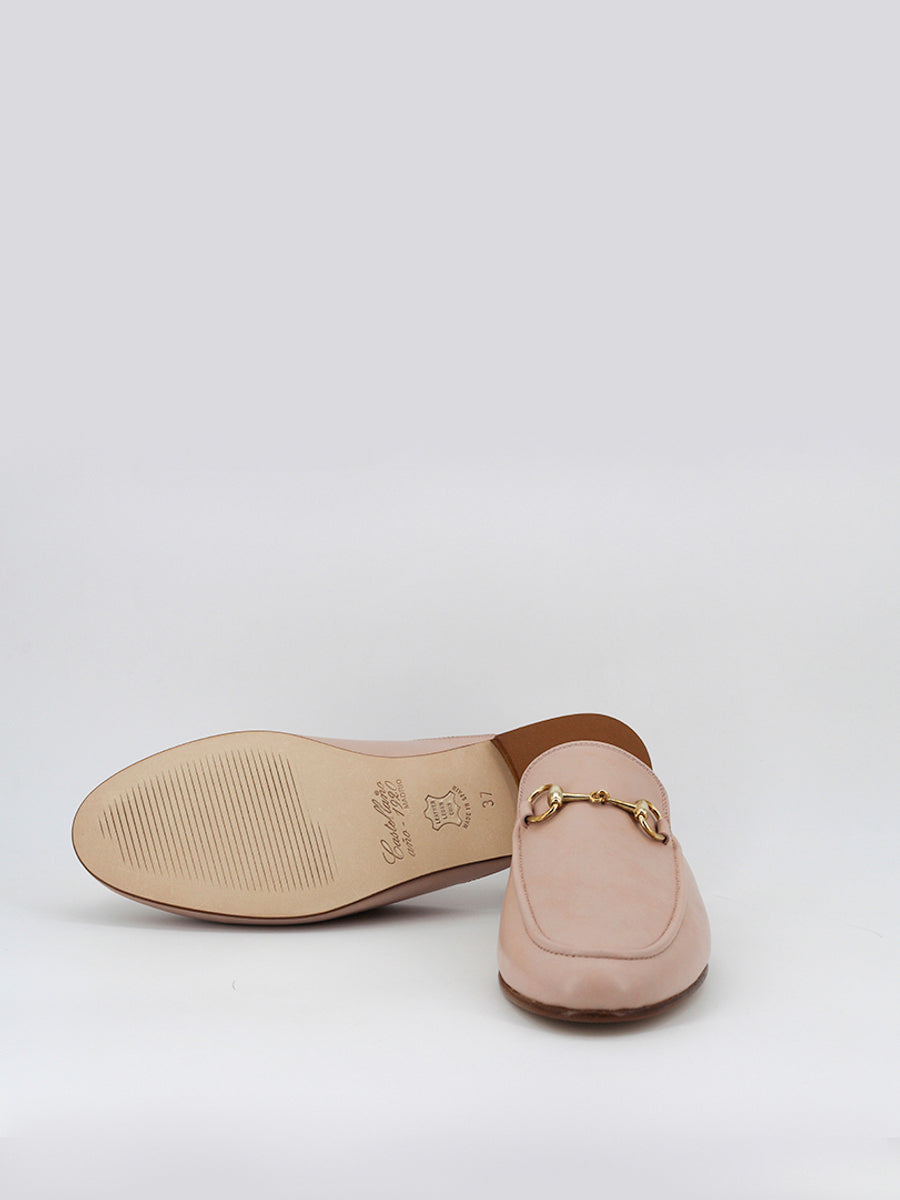Beige coy leather Venice mules