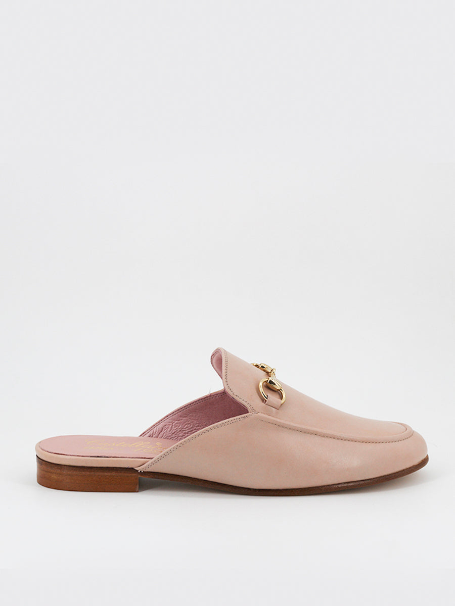Beige coy leather Venice mules