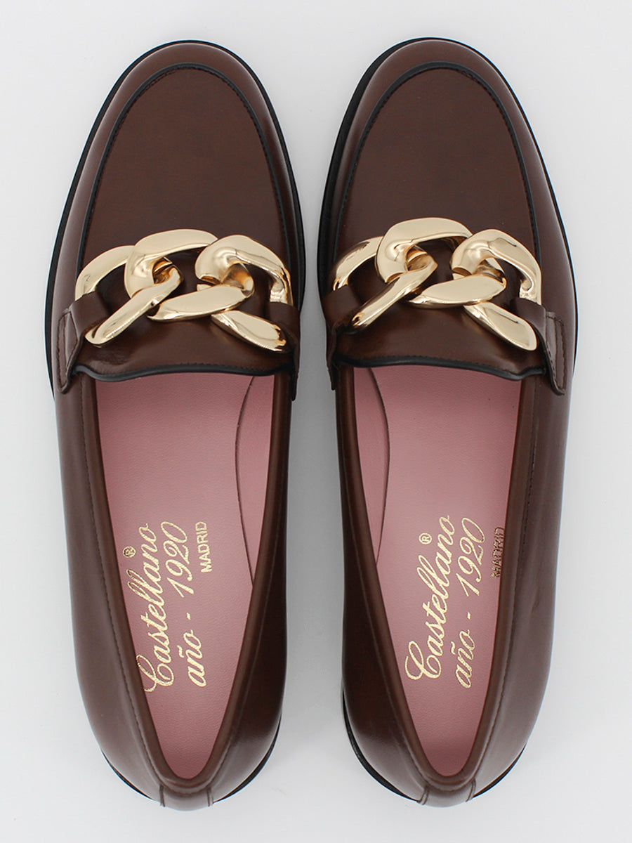 Mocasines Venus cadena color marrón
