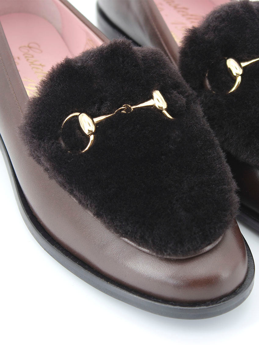 Venus mouton brown loafers